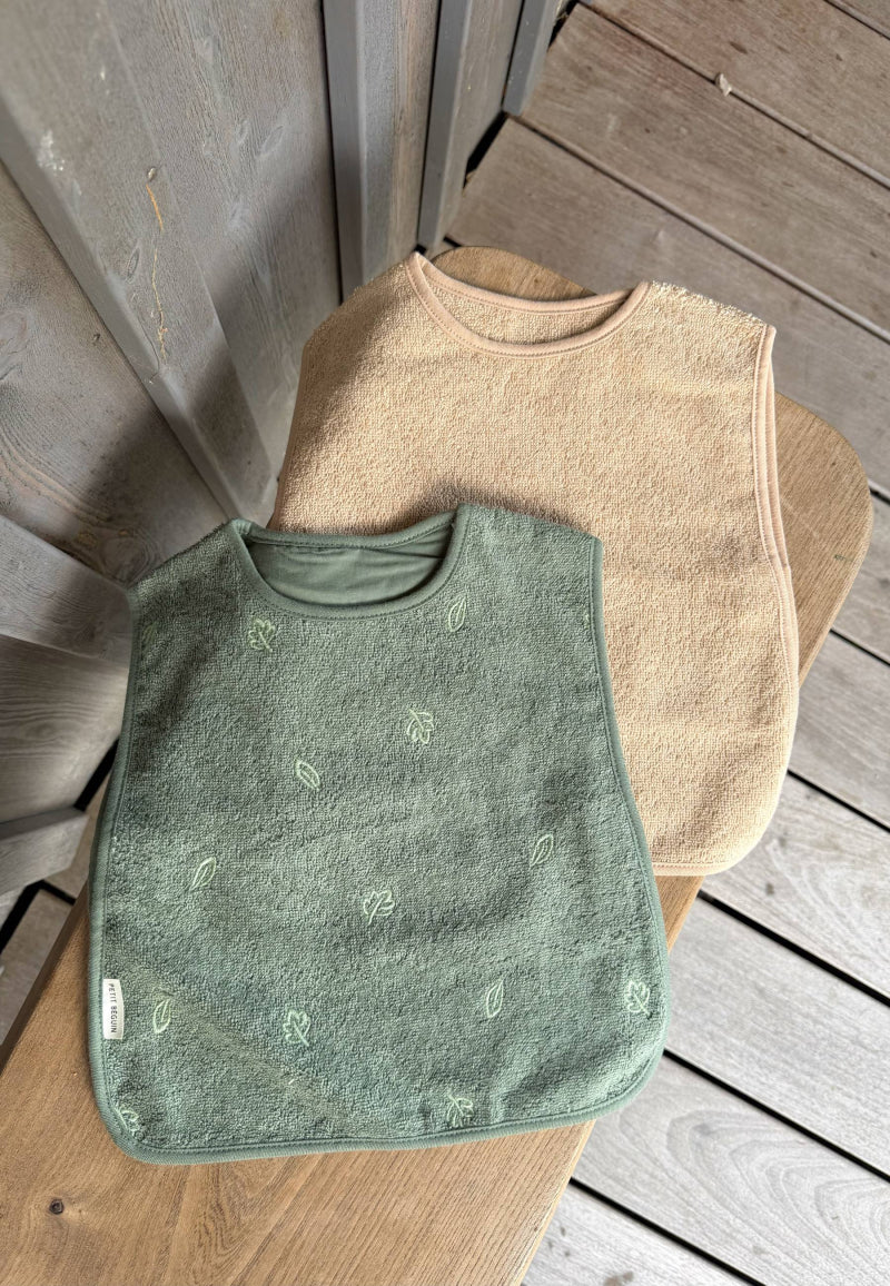 Lot de 2 bavoirs bébé en éponge Moka