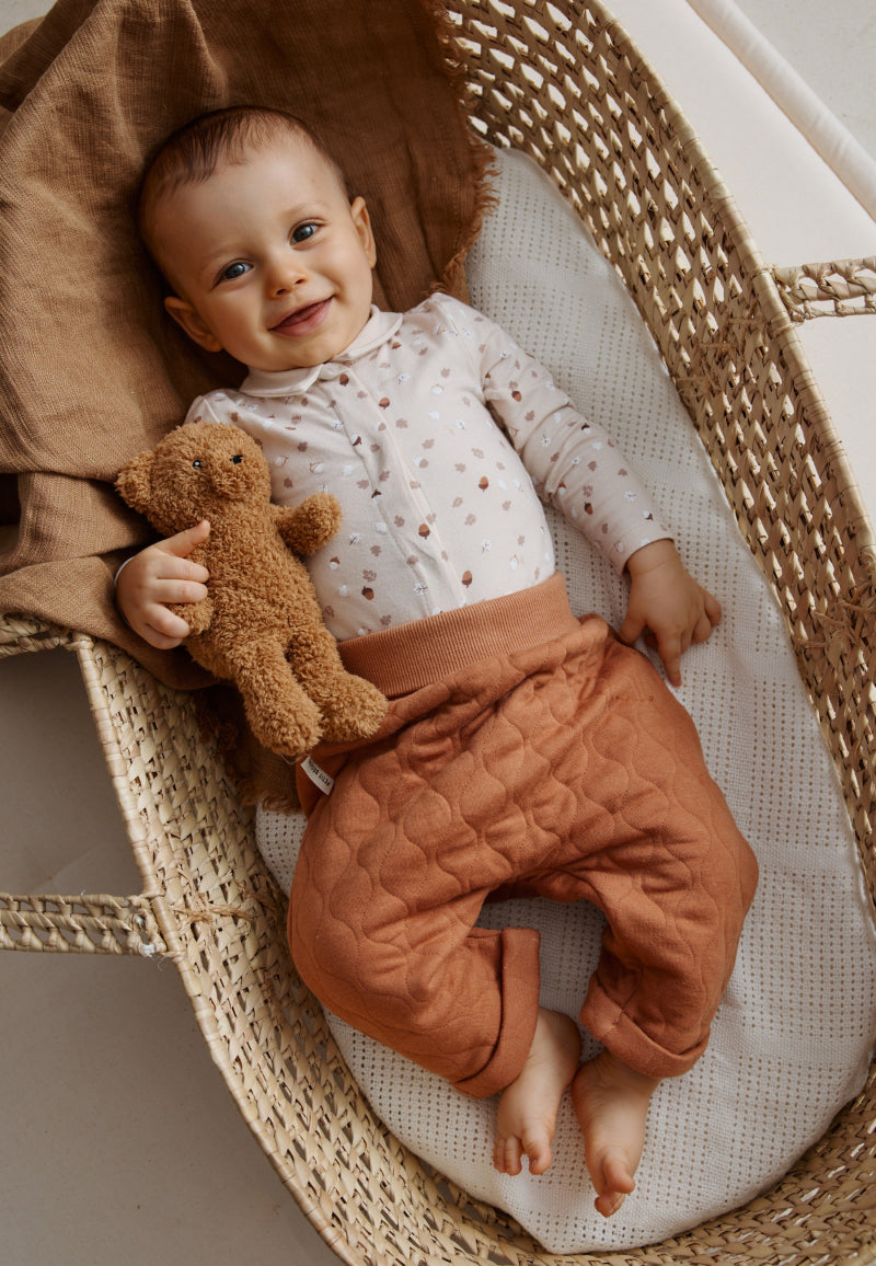 Ensemble body bébé et pantalon matelassé Caramel