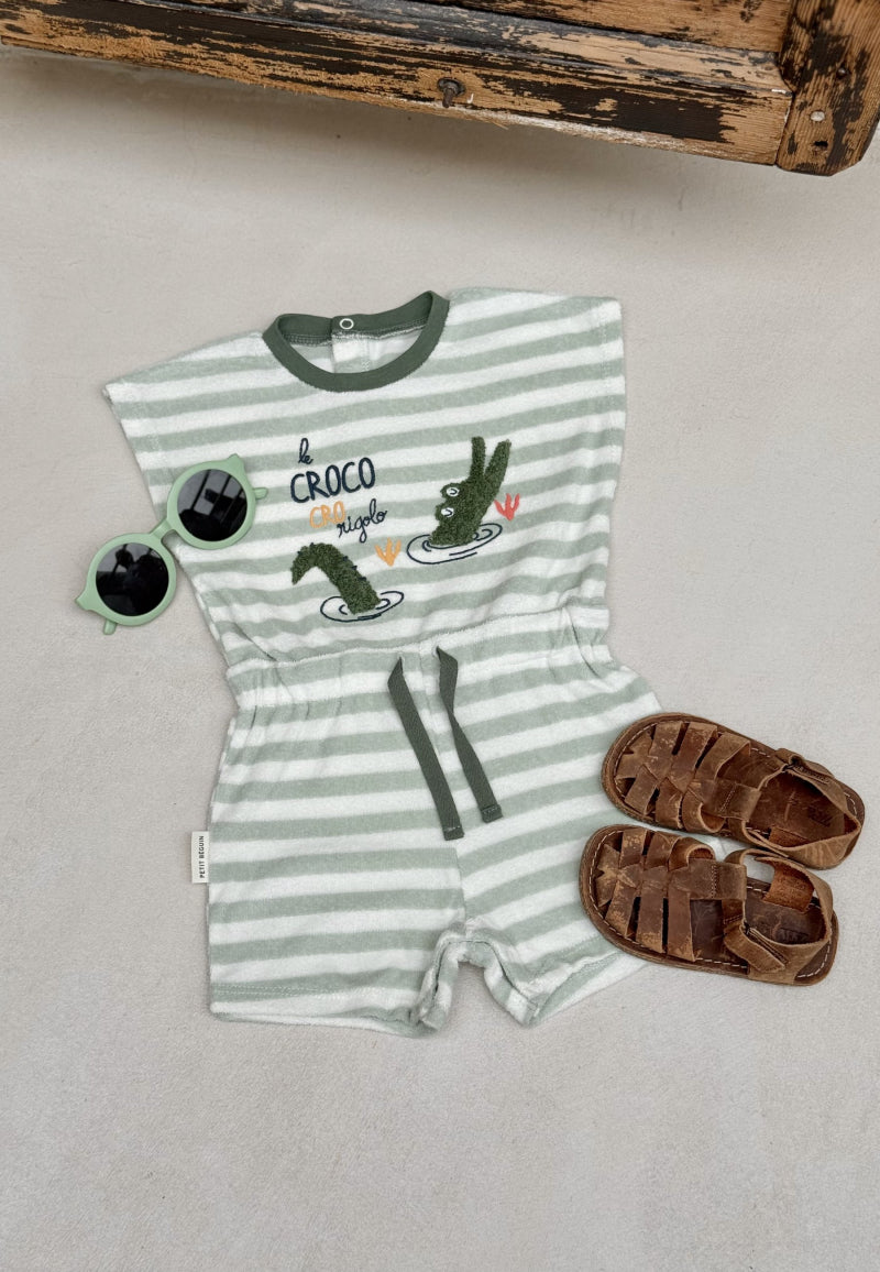 Combishort bébé en éponge Crocro rigolo