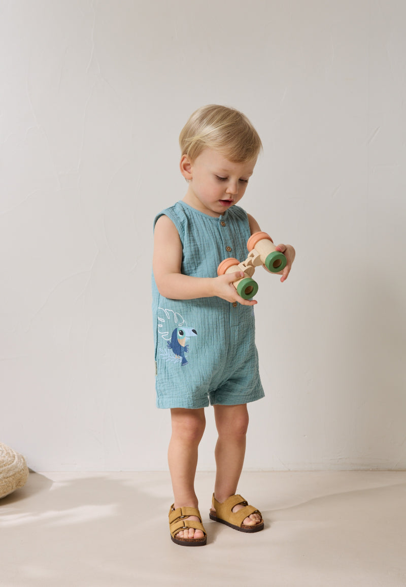 Combishort bébé en gaze de coton Toucana