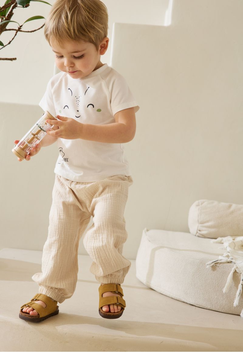 Ensemble bébé t-shirt et pantalon en gaze de coton Eden