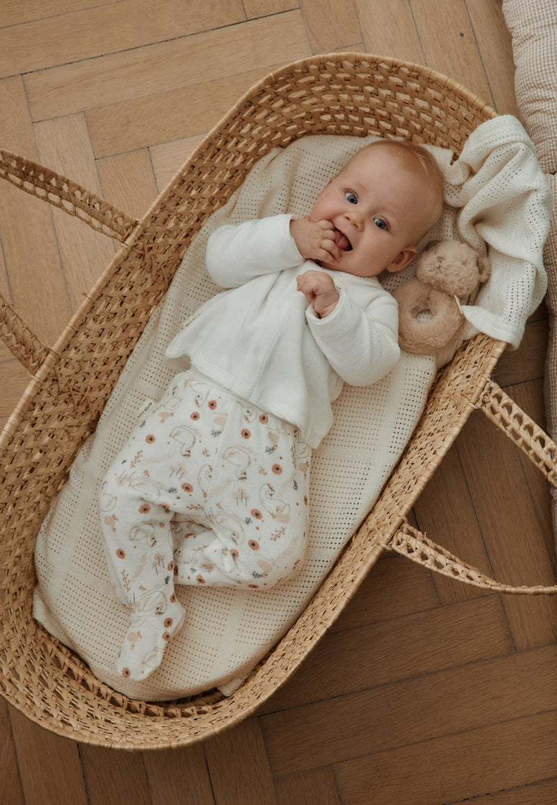Ensemble gilet et pantalon bébé en velours Perle