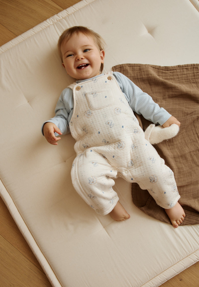 Ensemble salopette bébé en coton matelassé et t-shirt Voix Lactée