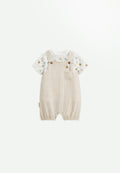 Ensemble salopette bébé en gaze de coton et t-shirt Eden