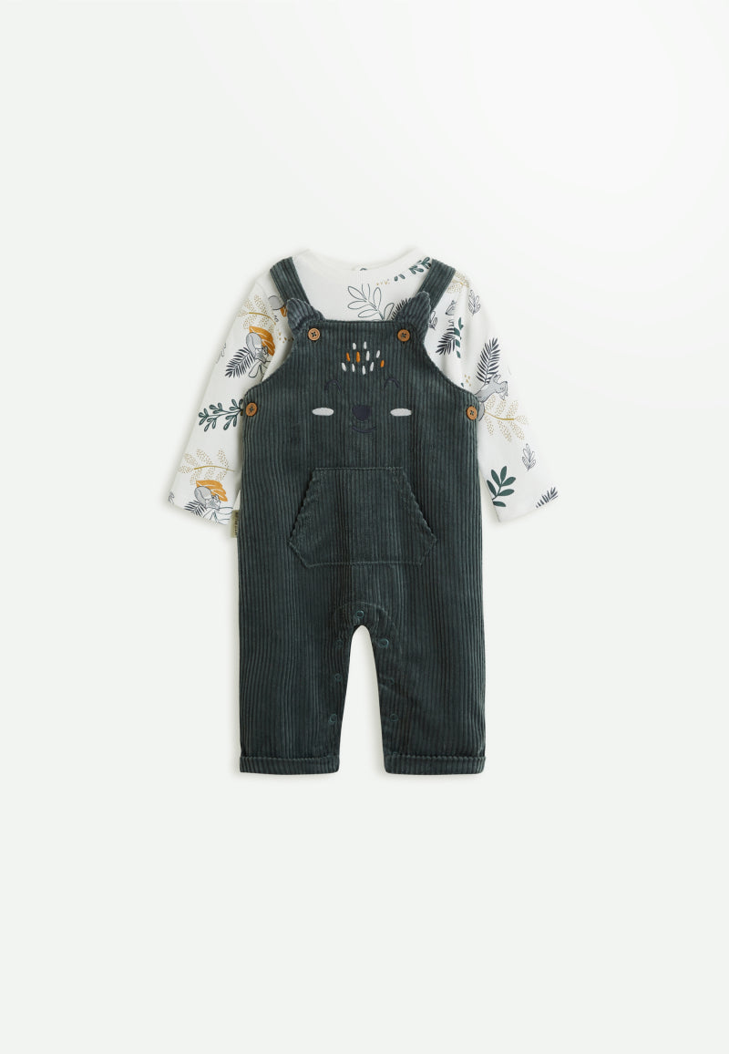 Ensemble salopette bébé en velours côtelé et t-shirt Elliott