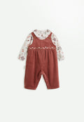 Ensemble salopette bébé en velours côtelé et t-shirt Evie