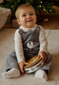Ensemble salopette bébé en velours côtelé et t-shirt Flocon