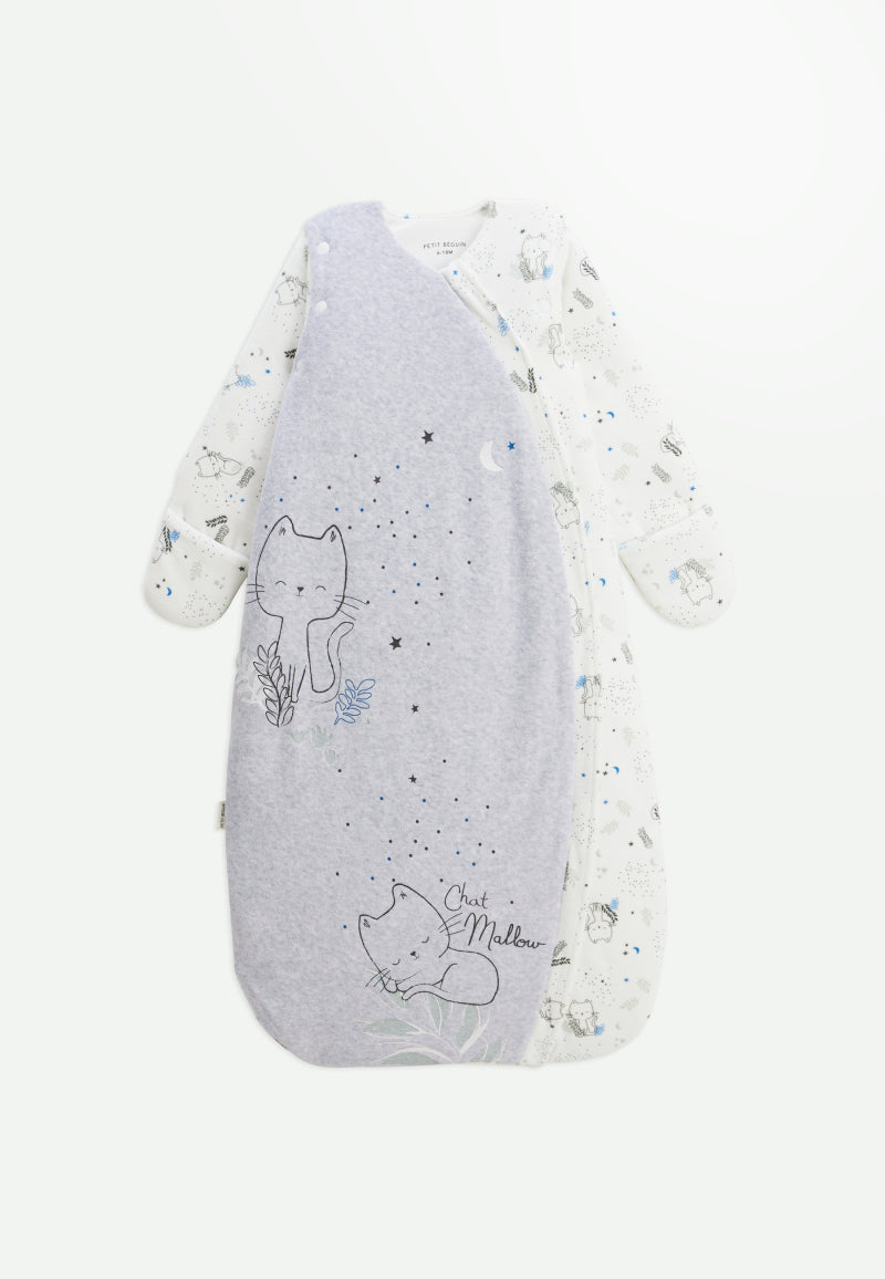 Gigoteuse d'hiver en velours avec manches amovibles Chatmallow
