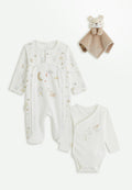 Kit naissance 3 pièces pyjama, body et doudou bébé Eliah