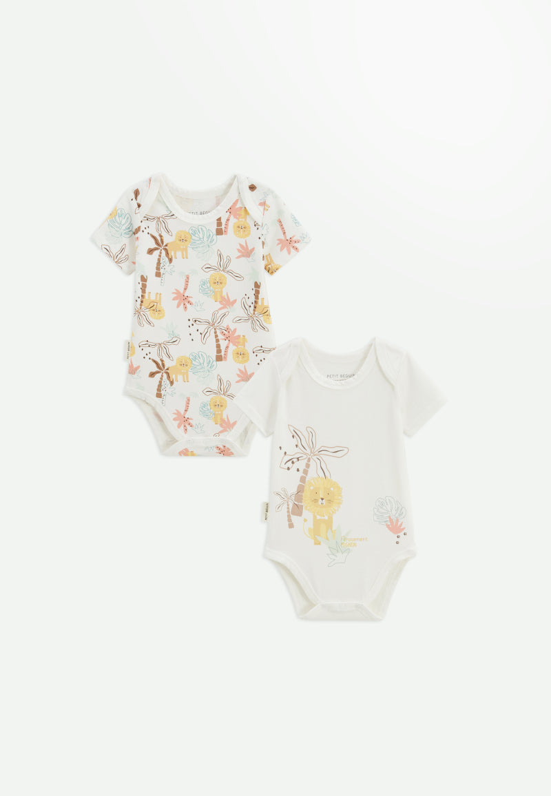 Lot de 2 bodies bébé manches courtes Auguste
