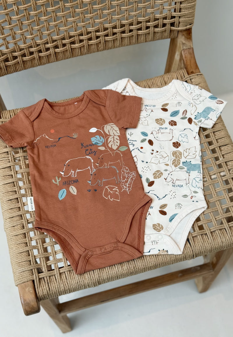 Lot de 2 bodies bébé manches courtes Kansas City
