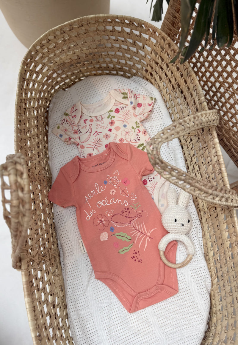 Lot de 2 bodies bébé manches courtes Santa Giulia
