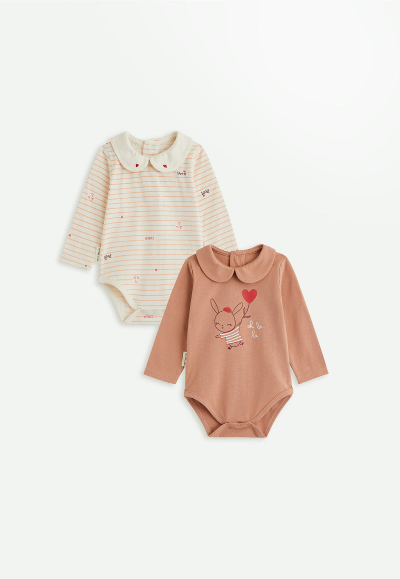 Lot de 2 bodies bébé manches longues Aimée