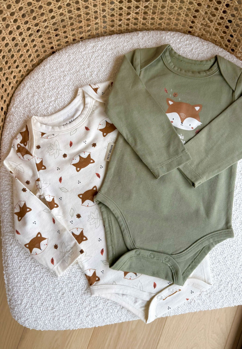 Lot de 2 bodies bébé manches longues Ginkgo