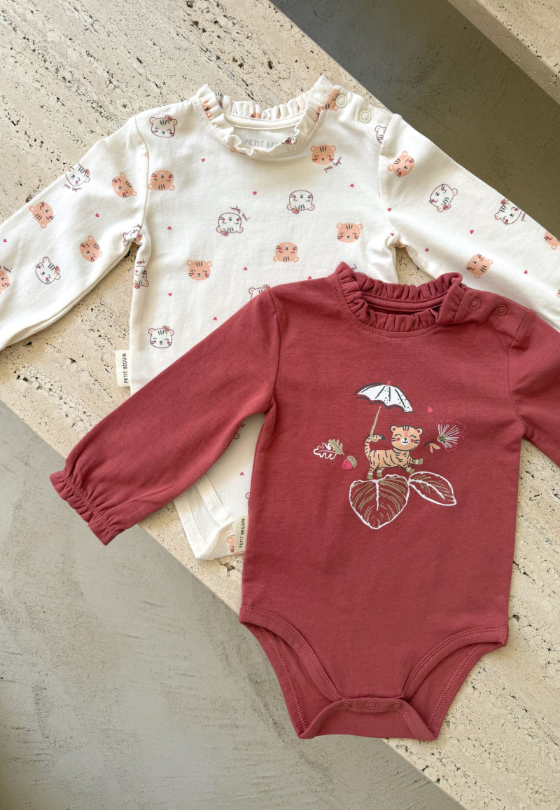 Lot de 2 bodies bébé manches longues Léa