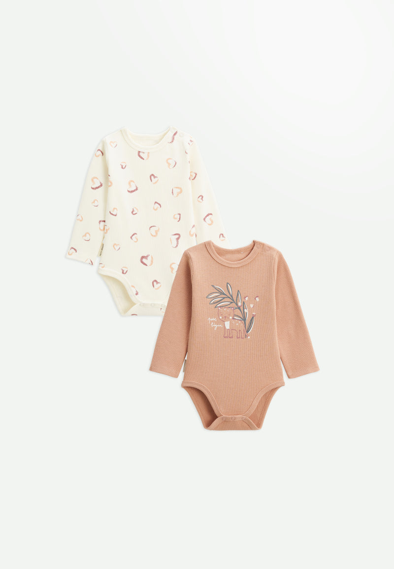 Lot de 2 bodies bébé manches longues Matcha