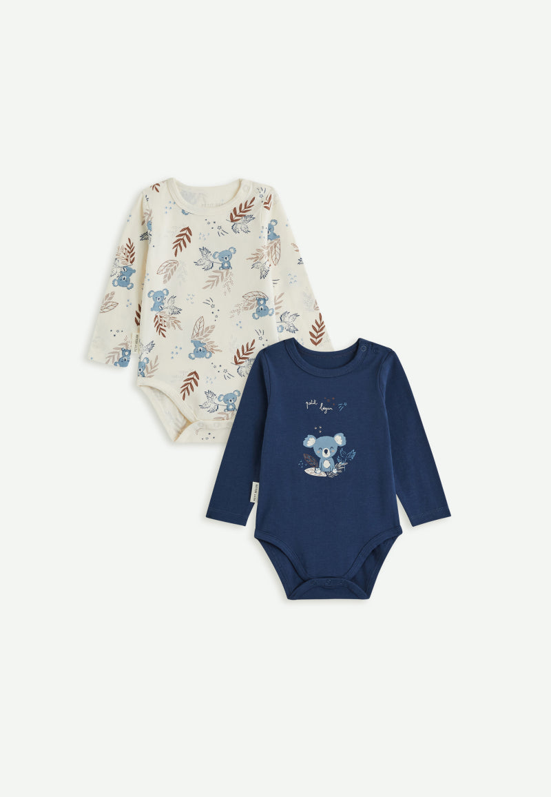Lot de 2 bodies bébé manches longues Mathéo