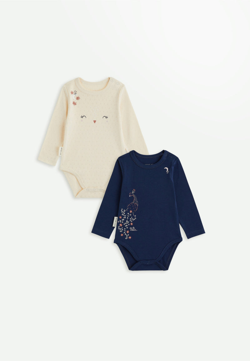 Lot de 2 bodies bébé manches longues Ollie