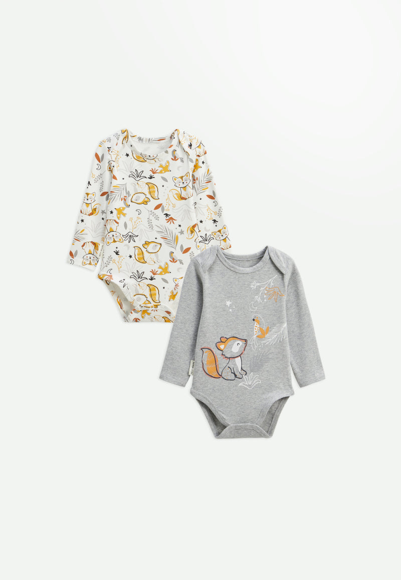 Lot de 2 bodies bébé manches longues Petit Loup