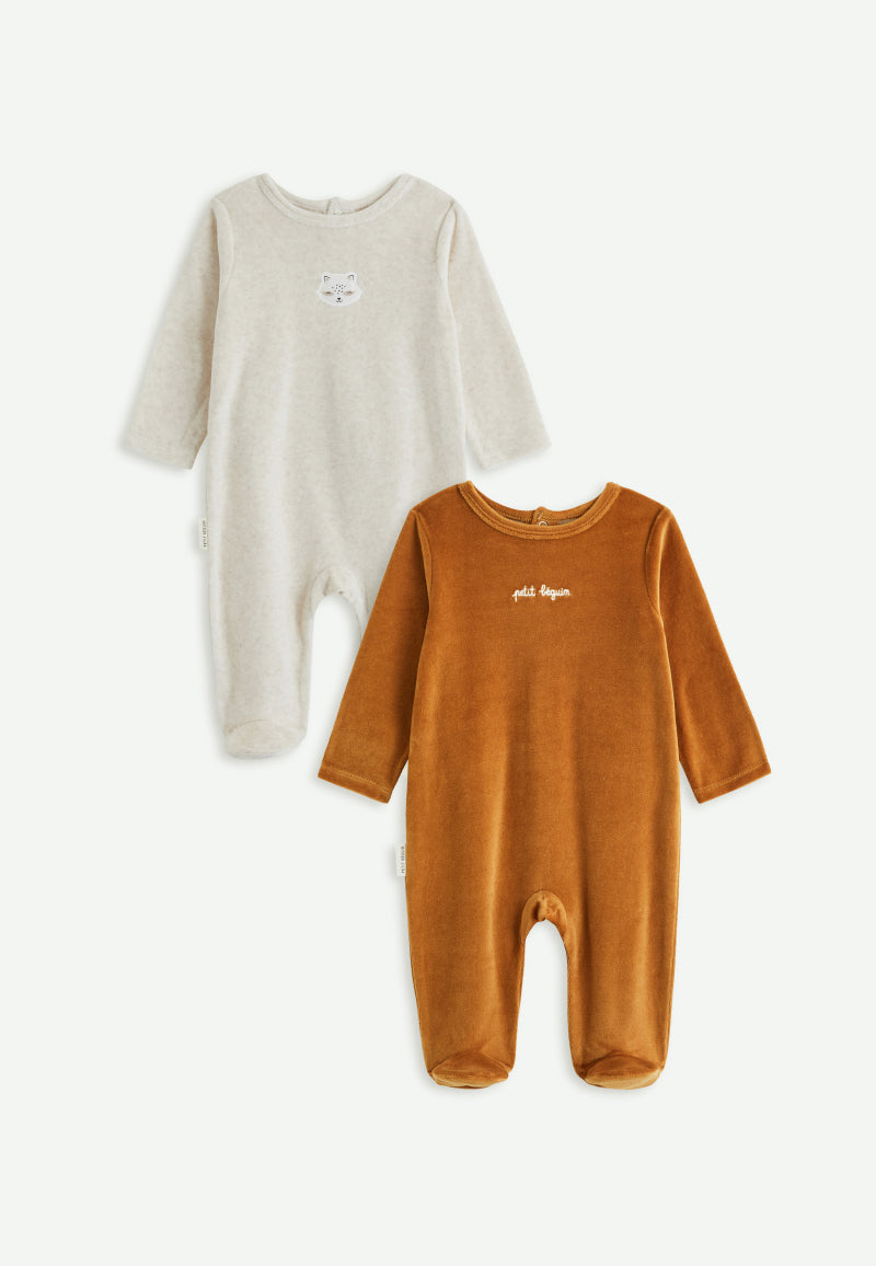 Lot de 2 pyjamas bébé en velours