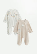 Lot de 2 pyjamas bébé en velours Noisette