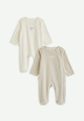 Lot de 2 pyjamas bébé en velours ouverture zippée