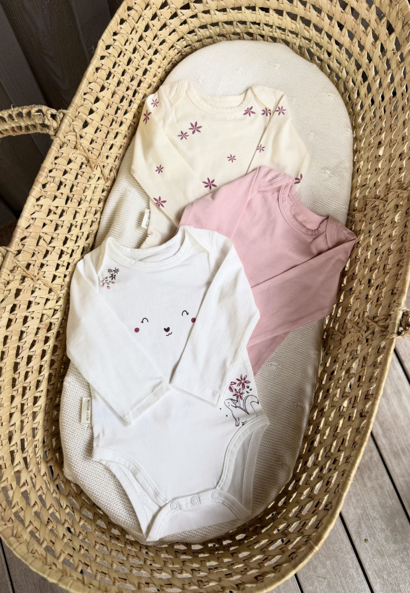 Lot de 3 bodies bébé manches longues Misti
