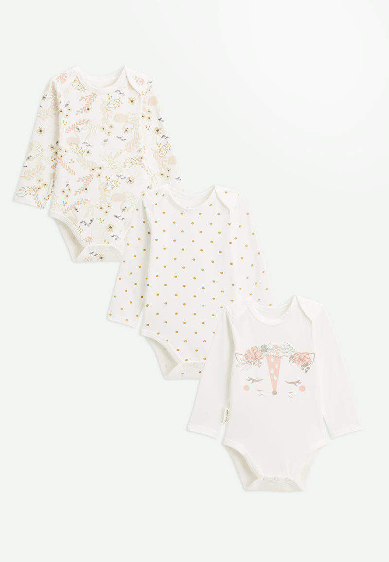 Lot de 3 bodies bébé manches longues Misty