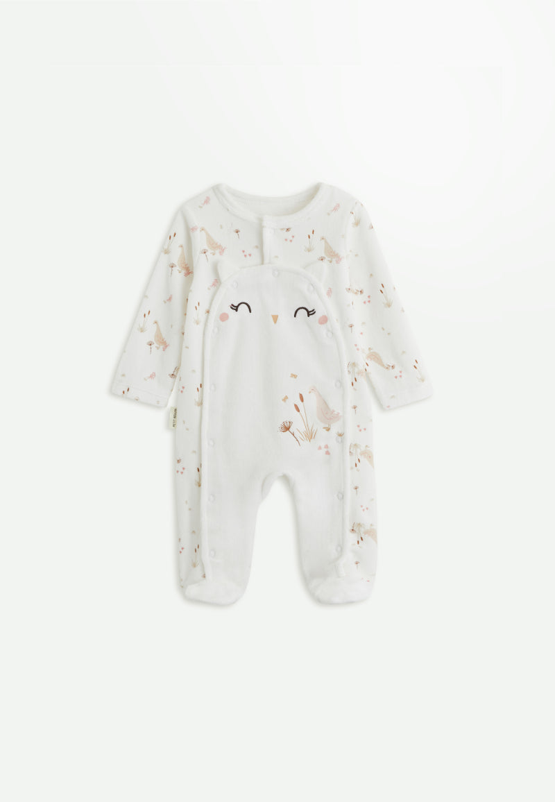 Pyjama bébé en velours ouverture pont Margot