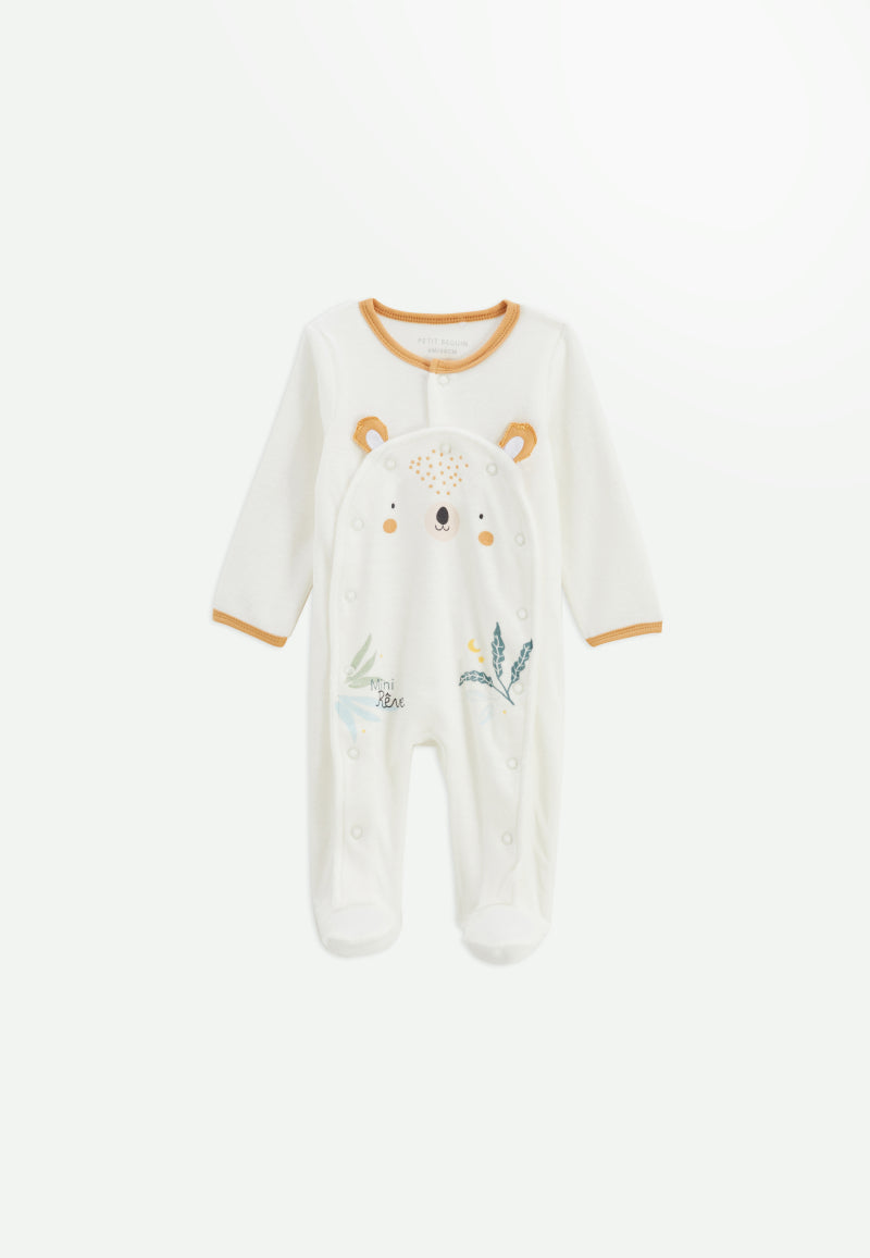 Pyjama bébé en velours ouverture pont Mini Rêve