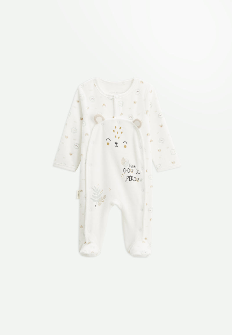 Pyjama bébé en velours ouverture pont Mon Petit Chou du Pérou