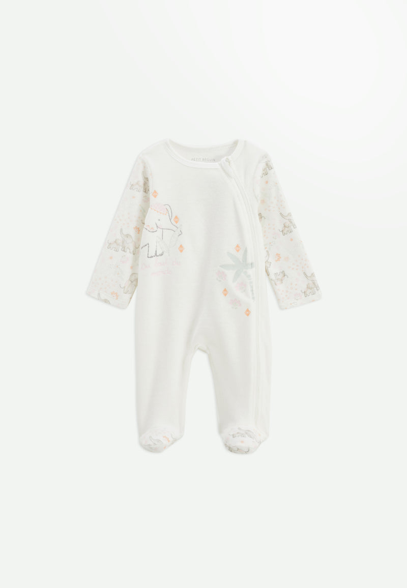 Pyjama bébé en velours ouverture zippée Badian
