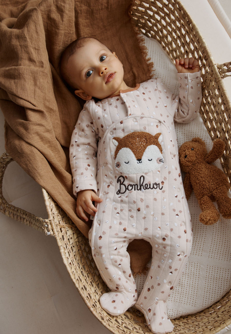 Pyjama bébé matelassé ouverture pont Caramel