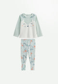 Pyjama enfant 2 pièces en velours à pieds retroussables Dina