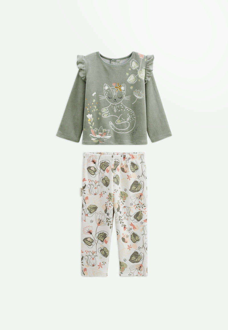 Pyjama enfant 2 pièces en velours Lily