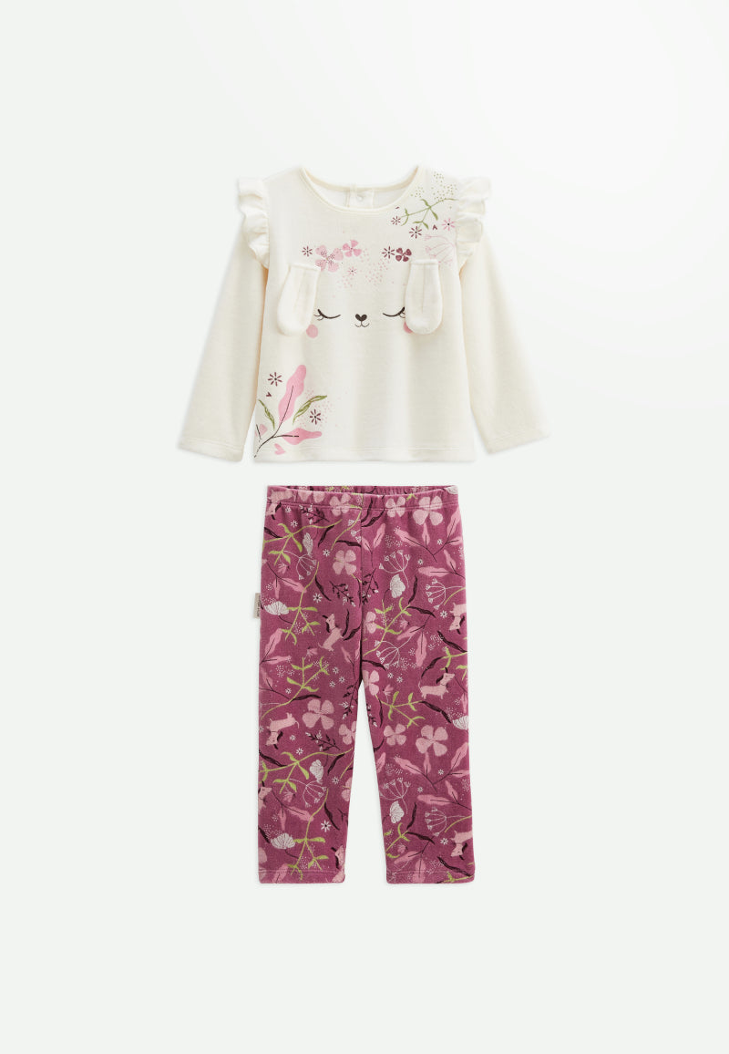 Pyjama enfant 2 pièces en velours Mila