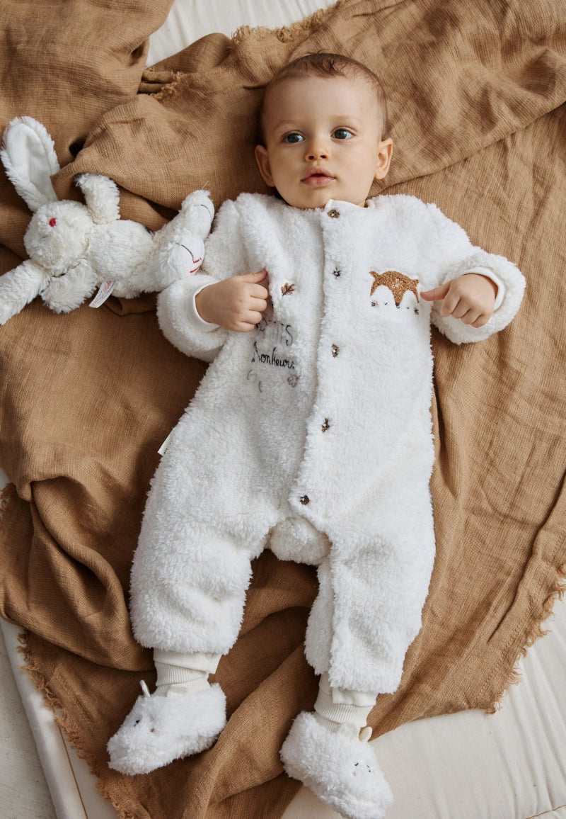 Surpyjama bébé en sherpa Caramel