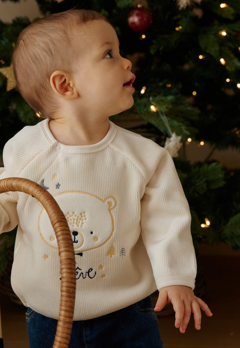 Sweat-shirt bébé en velours Flocon