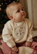Sweat-shirt bébé en velours Neige