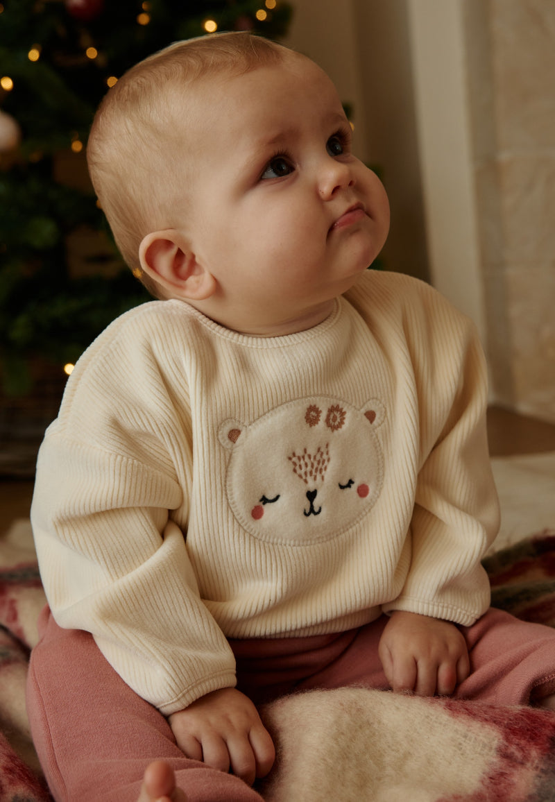 Sweat-shirt bébé en velours Neige